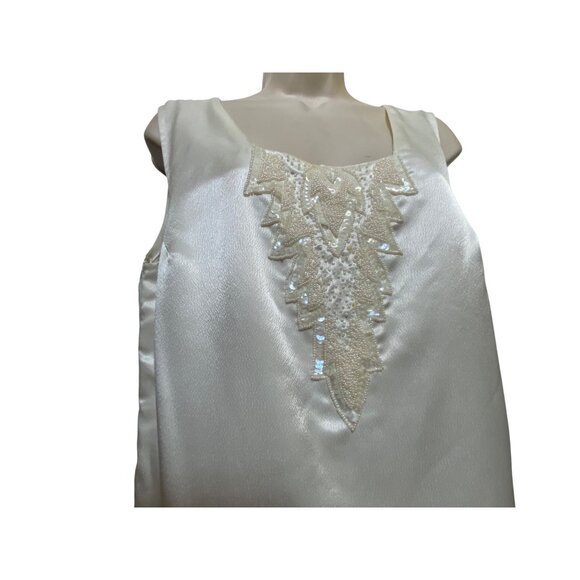 Vintage Nolan Miller 3-Piece Cream Skirt Suit Set Beaded Jacket Size 14 Eighties - Picture 10 of 10